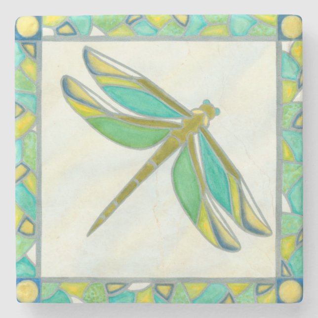 Porta-copo De Pedra Dragonfly de Pastel Luminoso por Vanna Lam (Frente)