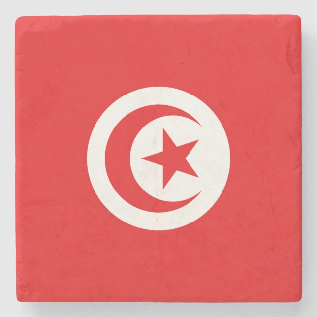 Porta-copo De Pedra Drapeau Tunisie (Frente)