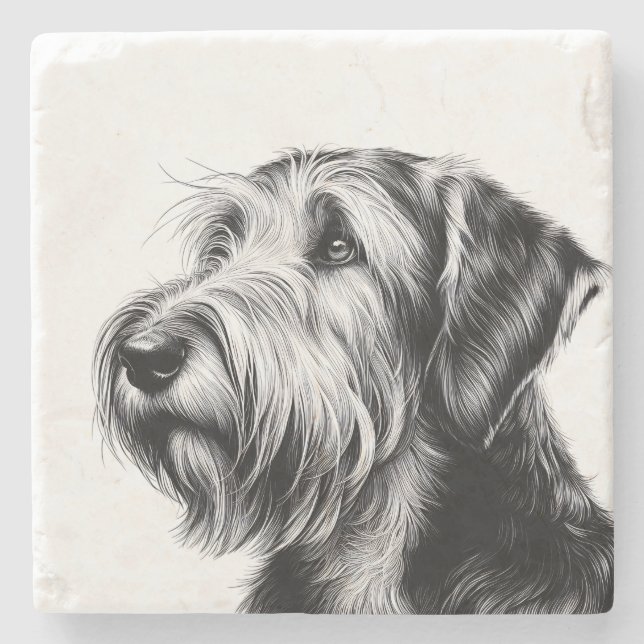 Porta-copo De Pedra Drawing Otterhound (Frente)