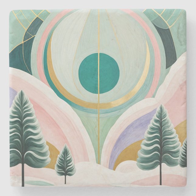 Porta-copo De Pedra Dreamscape Whimsical Winter (Frente)