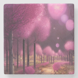 Porta-copo De Pedra Dreamy Pink Nightscape