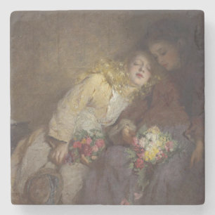 Porta-copo De Pedra Duas Meninas Jovens Retornando Para Casa