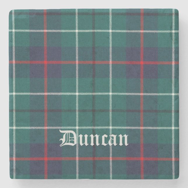 Porta-copo De Pedra Duncan, Duncan Scottish Tartan, Duncan Clan, Dunca (Frente)