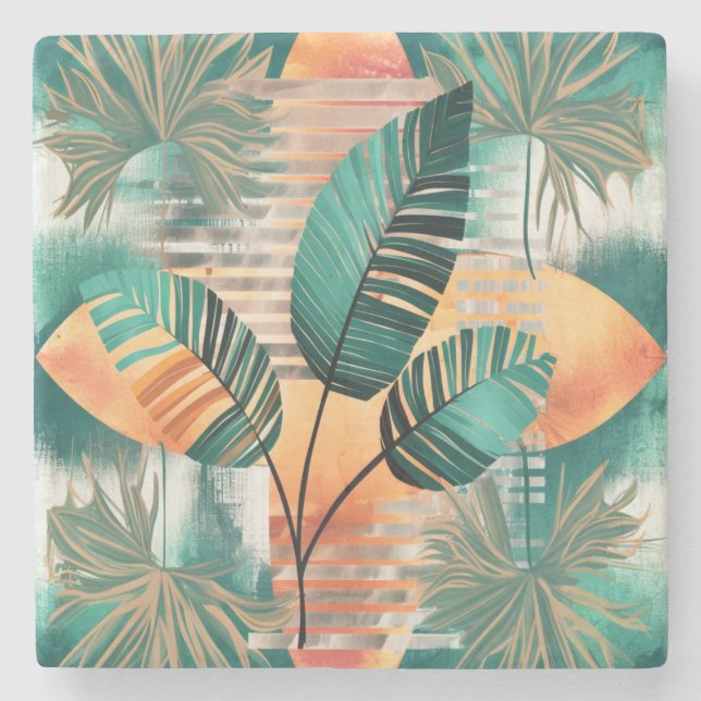 Porta-copo De Pedra Dynamische Tropen-Woge (Frente)