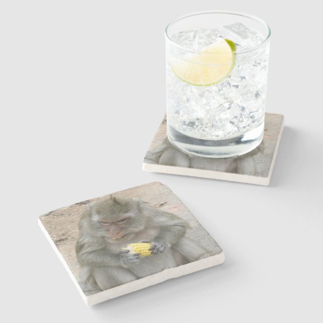 Porta-copo De Pedra É meu! ... Macaco Selvagem Tailandês (Lateral)