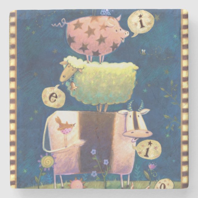 Porta-copo De Pedra E nesta fazenda (Frente)