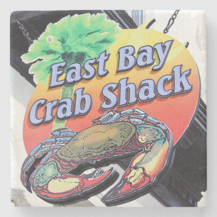 Porta-copo De Pedra East Bay Crab Shack Charleston, SC Marble Stone C