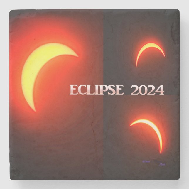 Porta-copo De Pedra Eclipse 2024 (Frente)