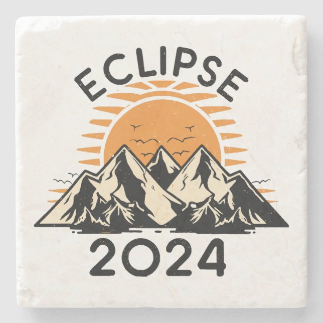 Porta-copo De Pedra Eclipse Solar Total 2024 (Frente)