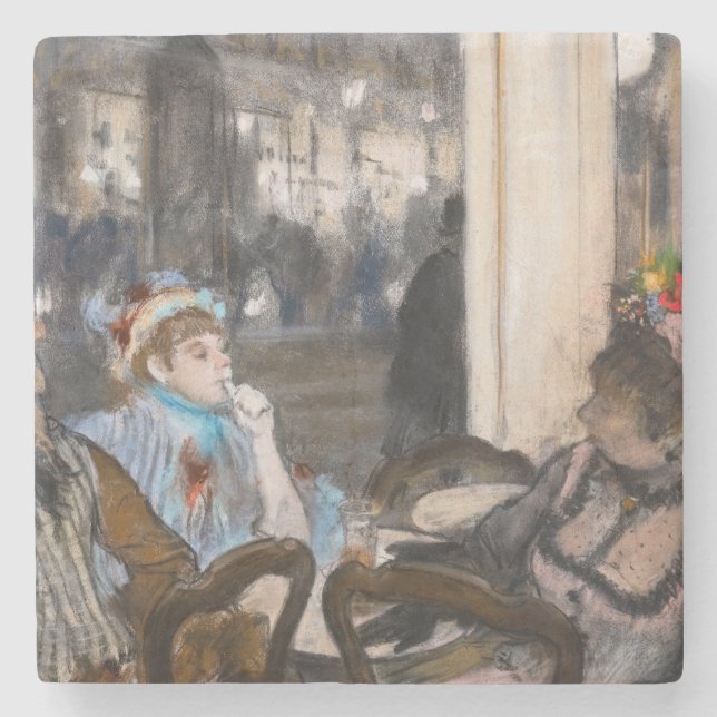 Porta-copo De Pedra Edgar Degas - Mulheres num Café Terrace à Noite (Frente)