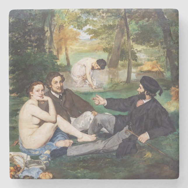 Porta-copo De Pedra Edouard Manet - Almoço na Relva (Frente)