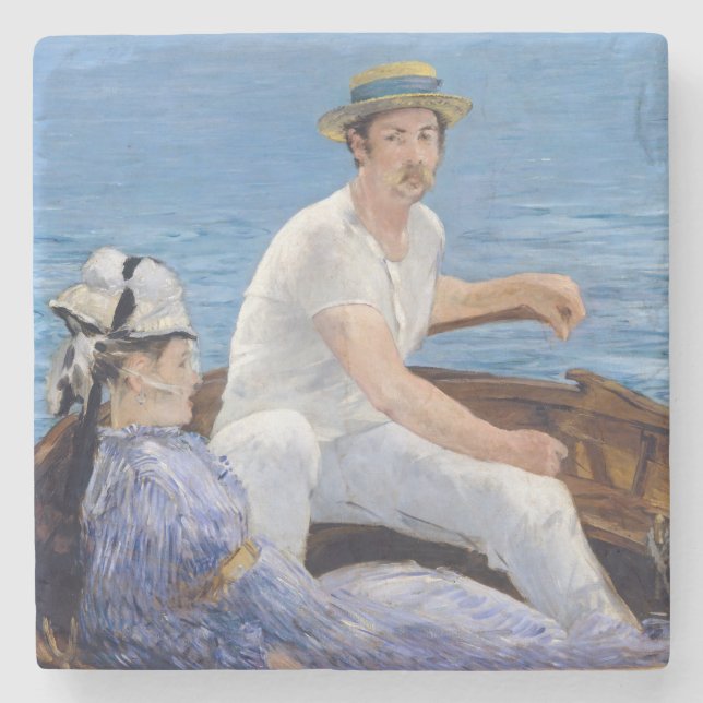 Porta-copo De Pedra Edouard Manet - Barco (Frente)