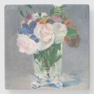 Porta-copo De Pedra Edouard Manet - Flores num Vaso Cristal