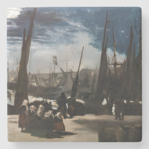 Porta-copo De Pedra Edouard Manet - O Porto de Boulogne ao Luar