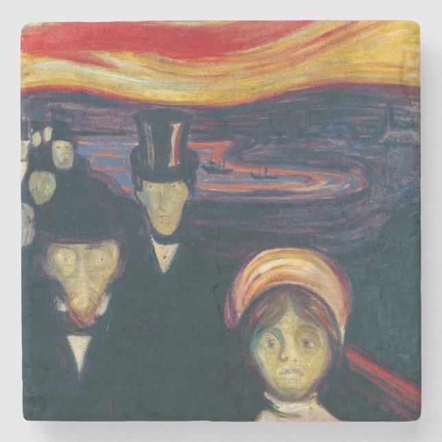 Porta-copo De Pedra Edvard Munch - Ansiedade (Frente)