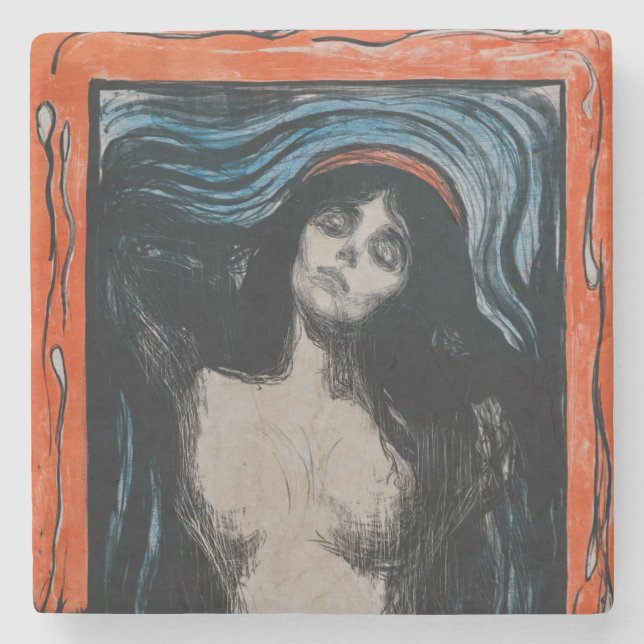 Porta-copo De Pedra Edvard Munch - Madona Litografia (Frente)