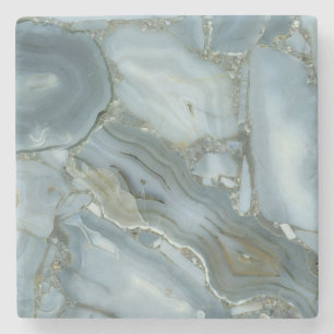 Porta-copo De Pedra Efeito Marble Azul.