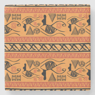 Porta-copo De Pedra Egípcio Striped, Tribal Vintage Motif.