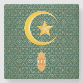 Porta-copo De Pedra Eid al Fitr Mubarak Ramadan Kareem Moon Star