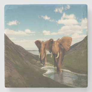 Porta-copo De Pedra Elefante