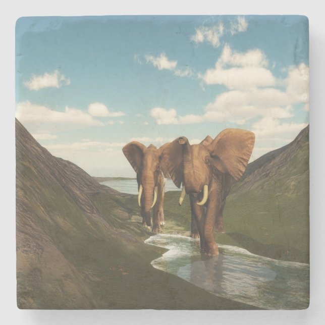 Porta-copo De Pedra Elefante (Frente)