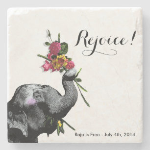 Porta-copo De Pedra Elefante alegre - viva para o dia!