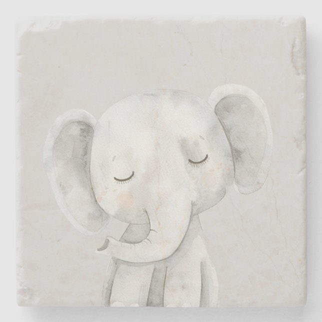 Porta-copo De Pedra Elefante Cinza Fofo (Frente)