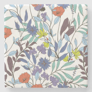 Porta-copo De Pedra Elegância Floral, Fundo de Abstrato Vintage.