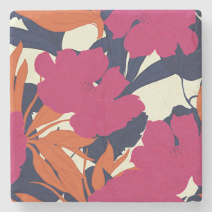 Porta-copo De Pedra elegância floral: padrão abstrato