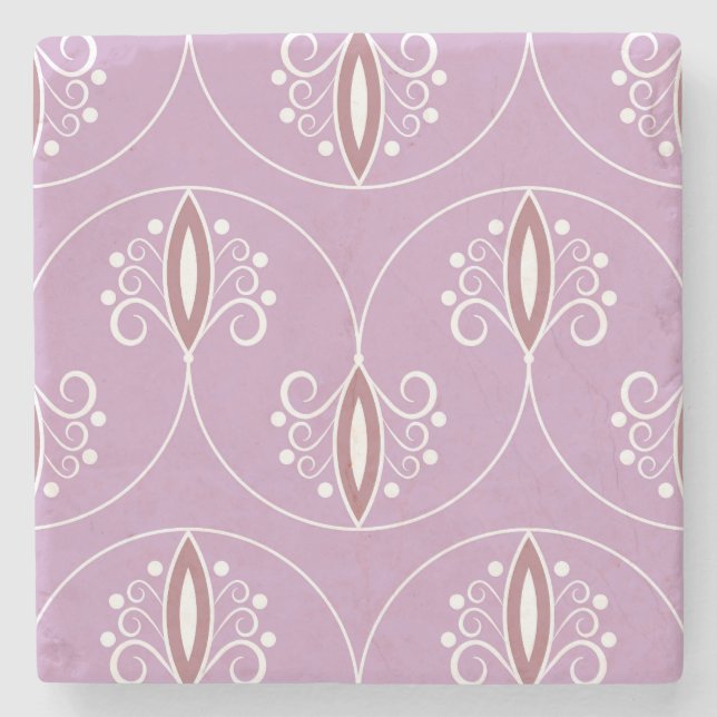 Porta-copo De Pedra Elegância Giratória: Geométrico Vintage (Frente)