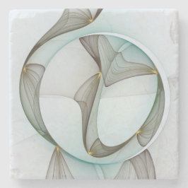 Porta-copo De Pedra Elegância Moderna Abstrata Turquesa Marrom Dourada