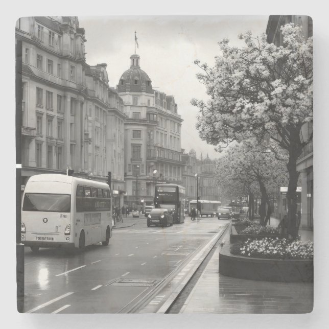 Porta-copo De Pedra Elegant Street View (Frente)