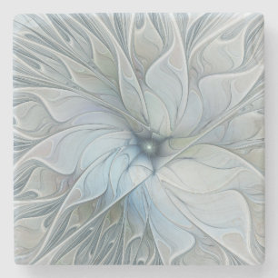 Porta-copo De Pedra Elegante Beleza Arte Fractal Abstrata Moderna Flor