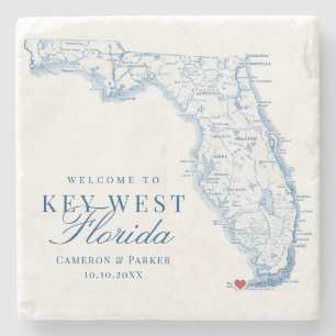 Porta-copo De Pedra Elegante Key West Florida Wedding Favor