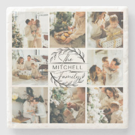 Porta-copo De Pedra Elegante Moderno Monograma Nome da Família Inicial