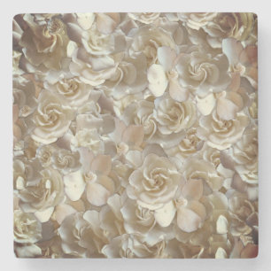 Porta-copo De Pedra Elegante Rosa Floral Padrão Petal