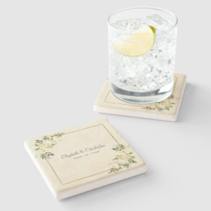 Porta-copo De Pedra Elegante Rosa Metálico Dourado Eggshell