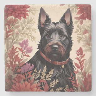 Porta-copo De Pedra Elegante Scottish Terrier Dog Portrait