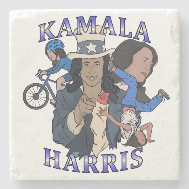 Porta-copo De Pedra Eleição de Estilo de Rap Bootleg Kamala Harris (Frente)
