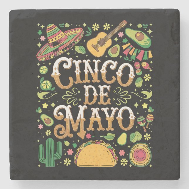 Porta-copo De Pedra Elementos de Festa Divertidos do Cinco De Mayo (Frente)