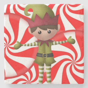 Porta-copo De Pedra Elf Marble Stone Porta copos Natal