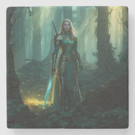 Porta-copo De Pedra Elfo Guardião do Reino Encantado