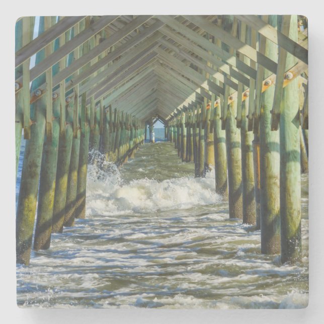 Porta-copo De Pedra Em Folly Beach Pier (Frente)