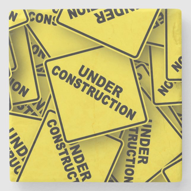 Porta-copo De Pedra Em Sinais De Construção (Frente)