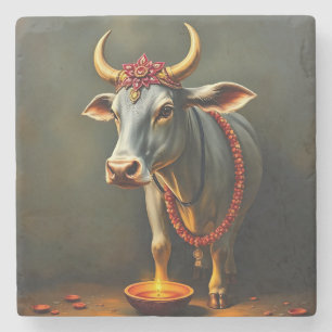 Porta-copo De Pedra Ênfase da Mesa Sagrada de Vaca Diwali