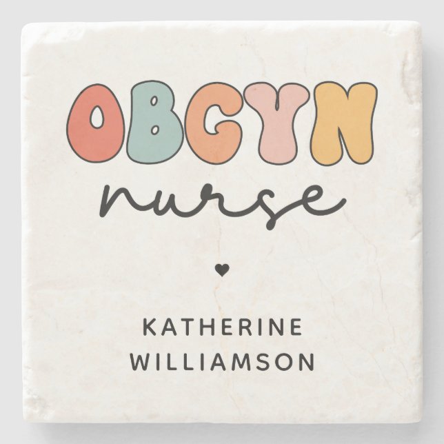 Porta-copo De Pedra Enfermeiro de OBGYN Personalizado (Frente)