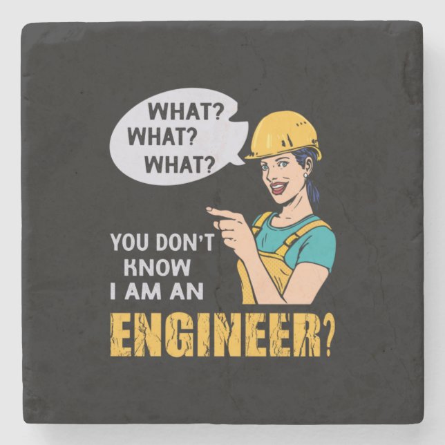 Porta-copo De Pedra Engenheiro Eu Sou Um Engenheiro (Frente)