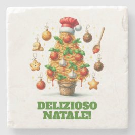 Porta-copo De Pedra Engraçada Árvore de Natal Delizioso Natale!
