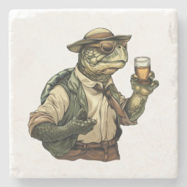 Porta-copo De Pedra Engraçado Bebendo Whiskey Animal