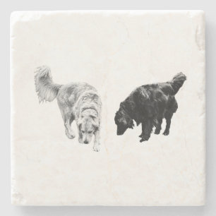 Porta-copo De Pedra Enxofre da Mesa posterior — Retriever Duo